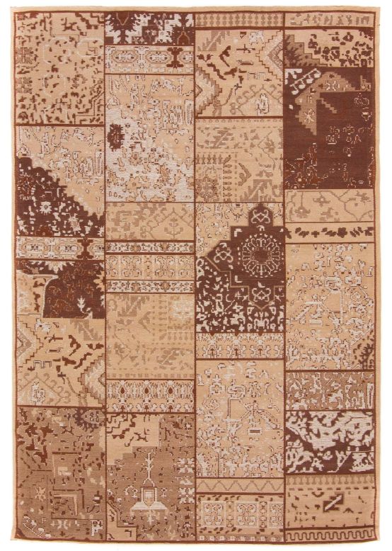 Alfombra de tejido Kilim Patchwork Sofi Beige